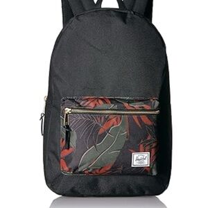 Herschel  Olive Palm Lives Backpack in Black ~ Used